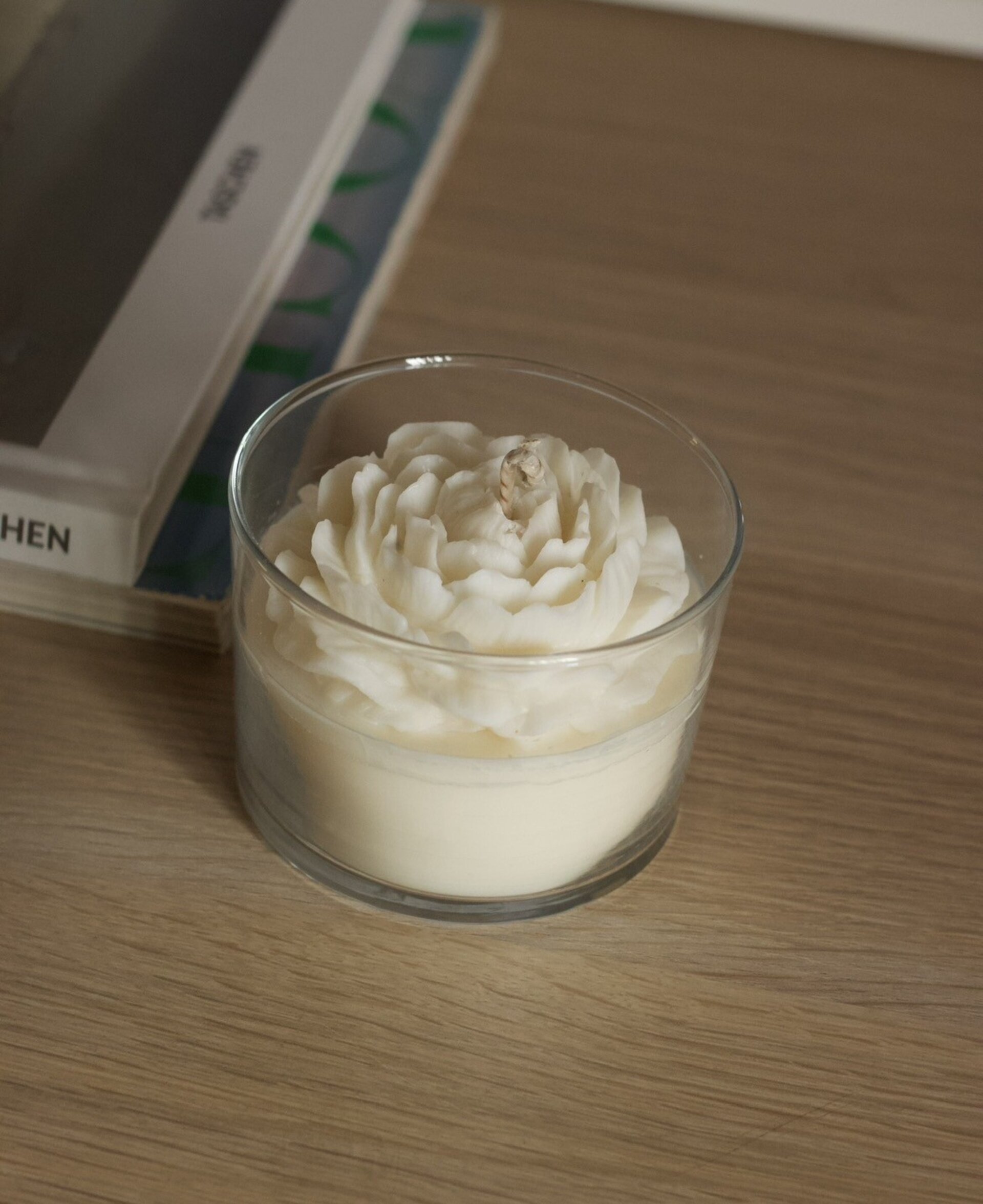 Vela decorativa de peonía en vaso - 2