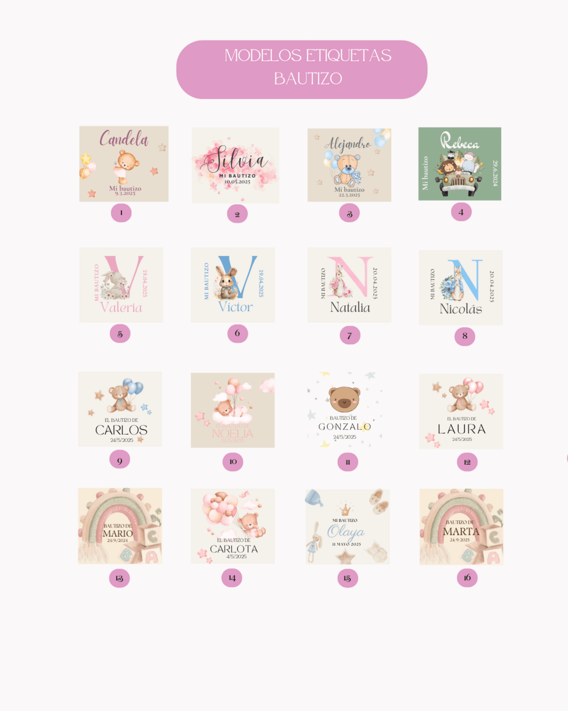 Detalles BAUTIZOS, BABY SHOWER, COMUNIONES - 2