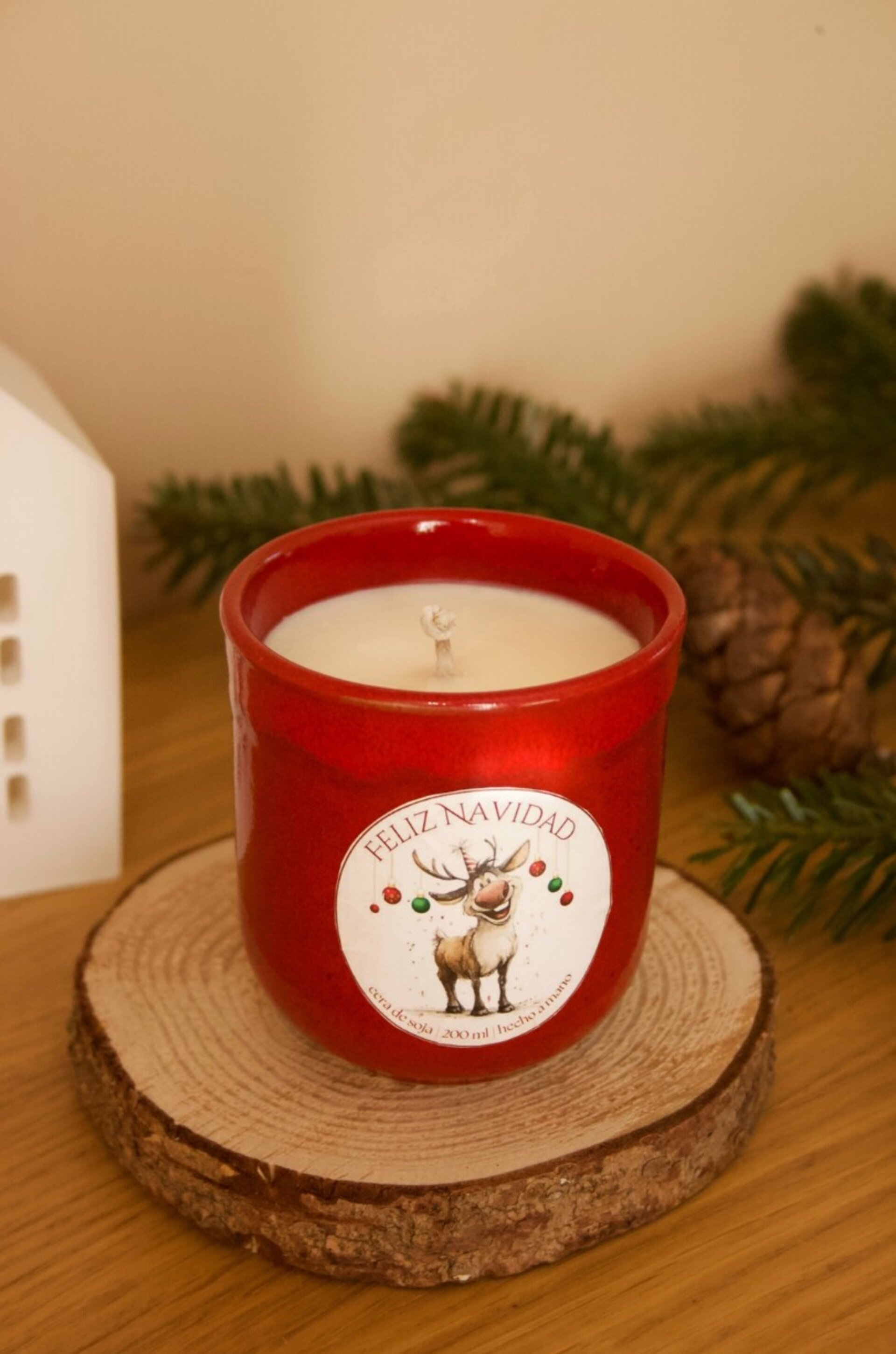 Vela aromática FELIZ NAVIDAD (VASO DE CERÁMICA) - 1